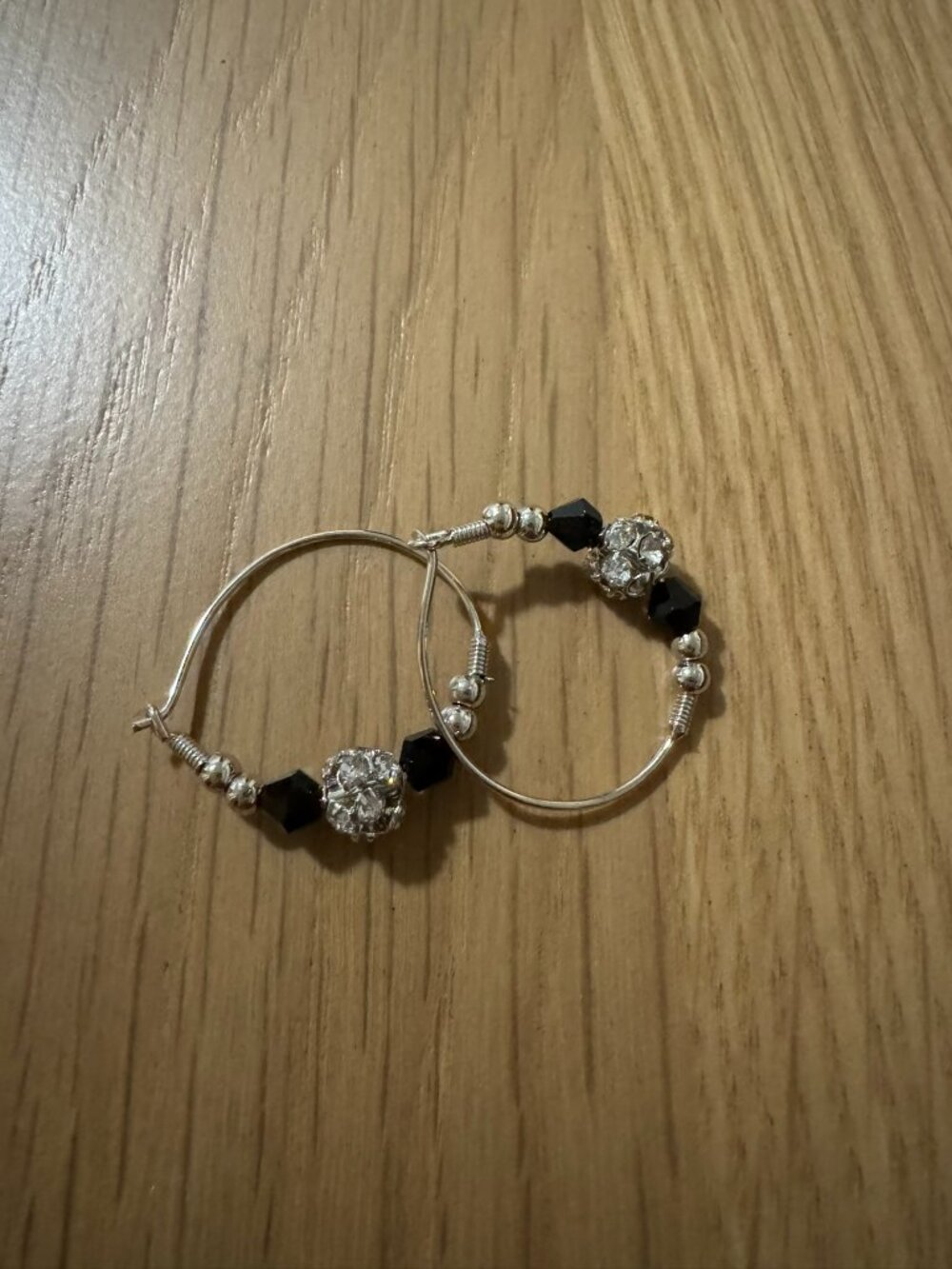 beaded wire hoop earrings